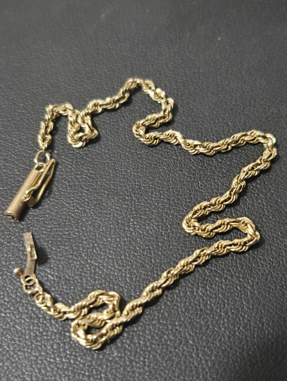 10K OTC Gold Rope Chain Bracelet Marked And Acid Tested 7.5 In